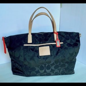 Coach Weekender Signature Black Nylon Bag
